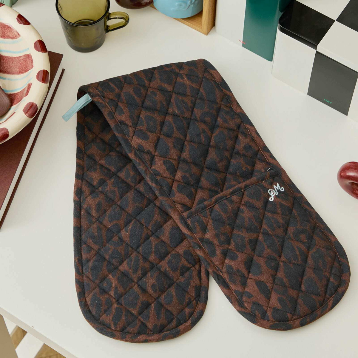 Damson Madder Women's Double Oven Glove in Leopard 