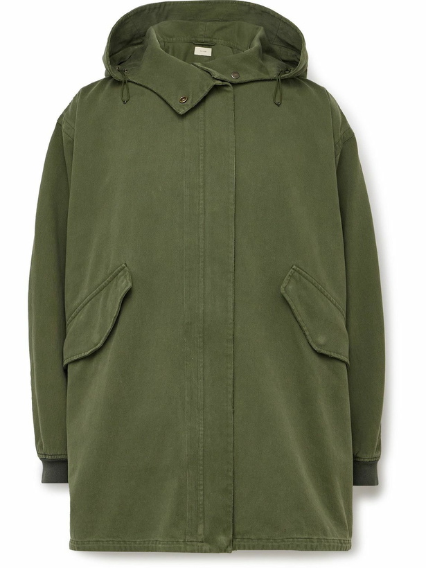 Photo: The Row - Kemet Oversized Cotton-Canvas Hooded Jacket - Green
