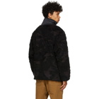 South2 West8 Black Fleece Faux-Boa Piping Jacket