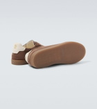 Brunello Cucinelli Leather-trimmed suede sneakers