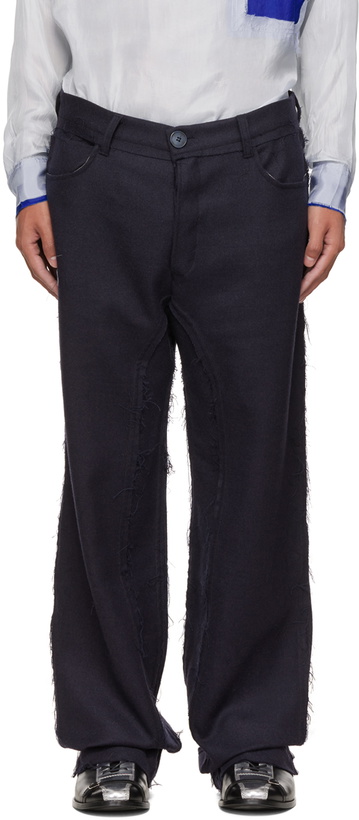 Photo: Edward Cuming Navy Raw Edge Trousers