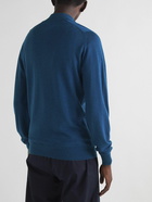 John Smedley - Tapton Slim-Fit Merino Wool Half-Zip Sweater - Blue