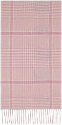 Marni Pink & White Check Logo Scarf