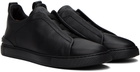 ZEGNA Black Triple Stitch Sneakers