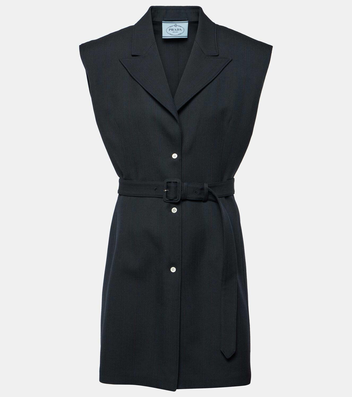 Prada Pinstripe oversized virgin wool vest
