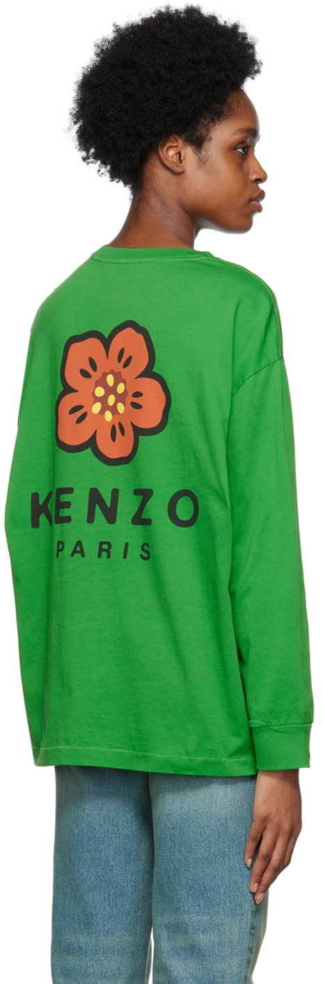 Kenzo Green Kenzo Paris Boke Flower Long Sleeve T-Shirt Kenzo