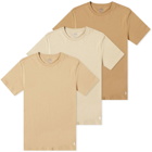 Polo Ralph Lauren Men's Crew Base Layer T-Shirt - 3 Pack in Cream/Khaki