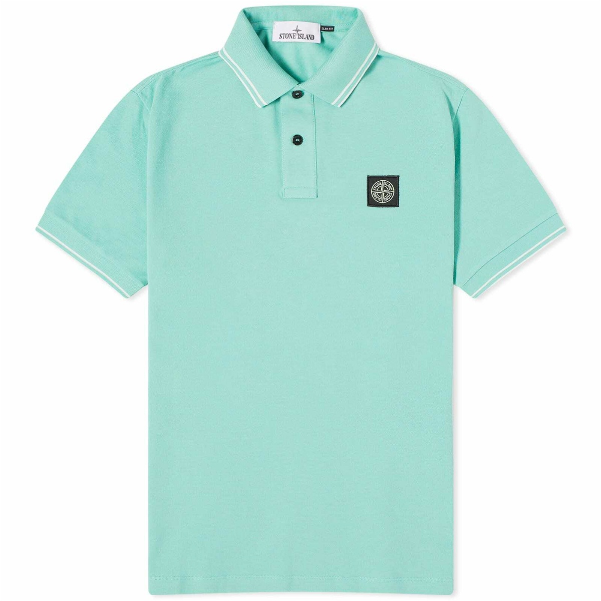 Photo: Stone Island Men's Patch Polo Shirt in Light Green