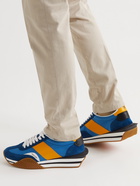 TOM FORD - James Rubber-Trimmed Leather, Suede and Nylon Sneakers - Blue