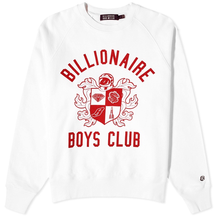 Photo: Billionaire Boys Club Men's Crest Logo Sweatshirt in White