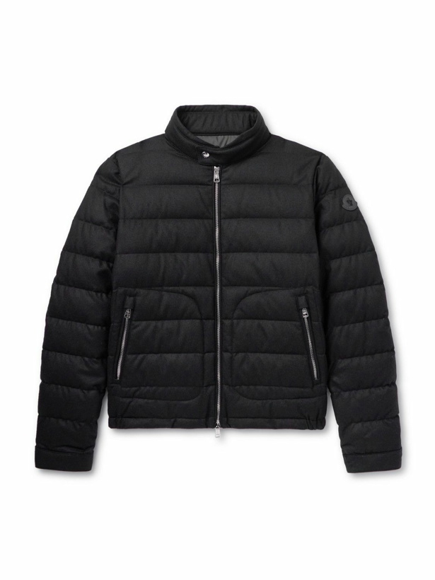 Photo: Moncler - Acorus Quilted Nylon and Cashmere-Blend Down Zip-Up Jacket - Black