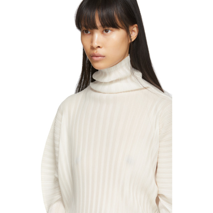 Pleats Please Issey Miyake Off-White Rib Pleats Oversized