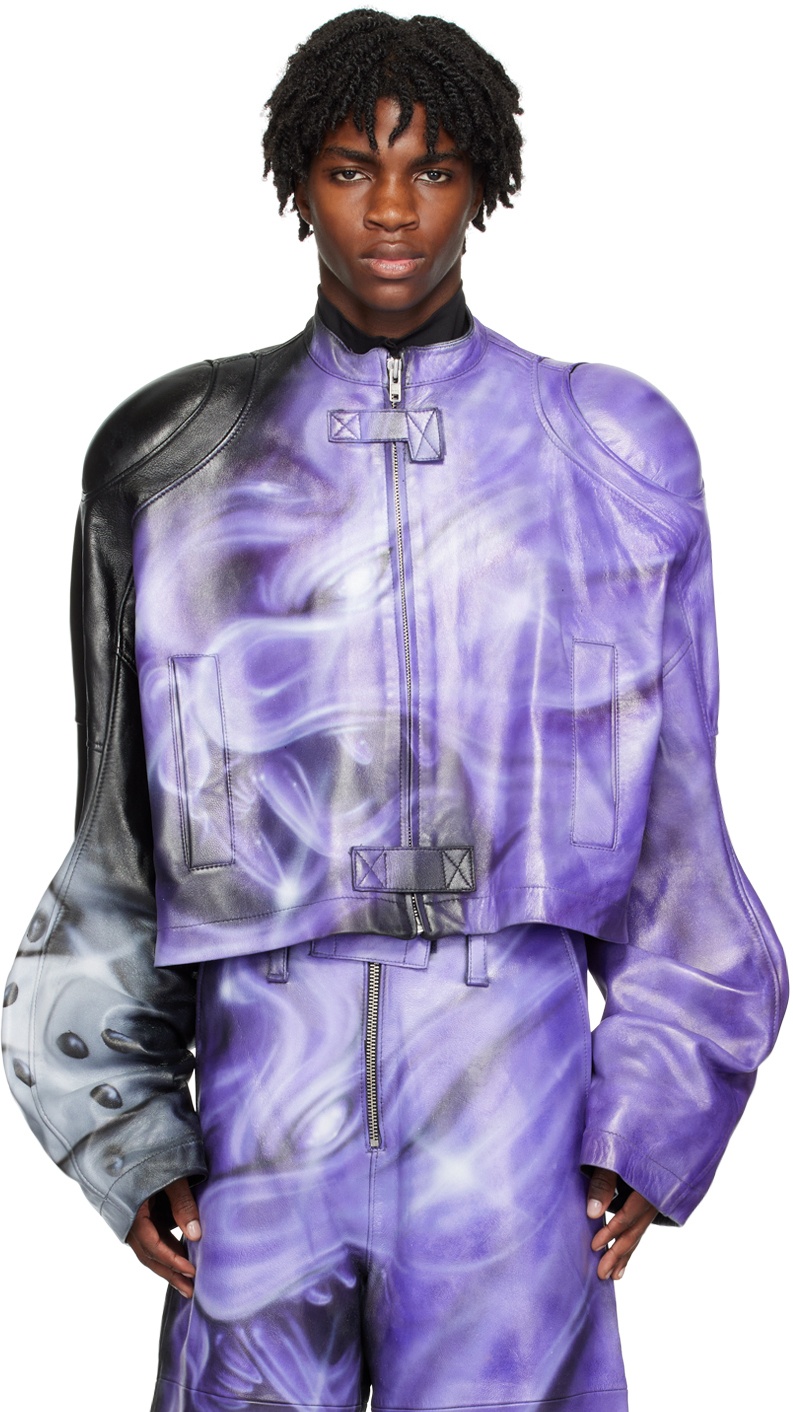 Photo: Gerrit Jacob SSENSE Exclusive Purple Leather Jacket