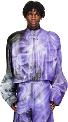 Gerrit Jacob SSENSE Exclusive Purple Leather Jacket