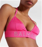 Balmain Logo crystal-embellished bikini