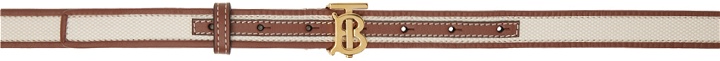 Photo: Burberry White & Brown TB Belt