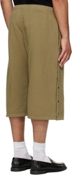 Les Tien Khaki Part Snap Shorts