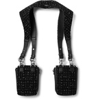 AMIRI - Leather-Trimmed Tweed Harness Bags - Black