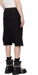 Rick Owens DRKSHDW Black Temple Drawstring Pods Shorts