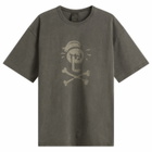 FrizmWORKS Men's Black Flag Pigment Dye T-Shirt in Charcoal