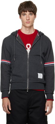 Thom Browne Gray Zip Pique Loopback RWB Engineered Hoodie
