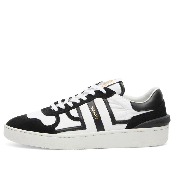 Photo: Lanvin Men's Nylon Clay Low Top Sneaker in Optic White/Black
