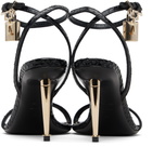 TOM FORD Black Python Pointy Padlock Naked Heeled Sandals