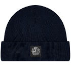 Stone Island Men's Knitted Patch Beanie in Navy