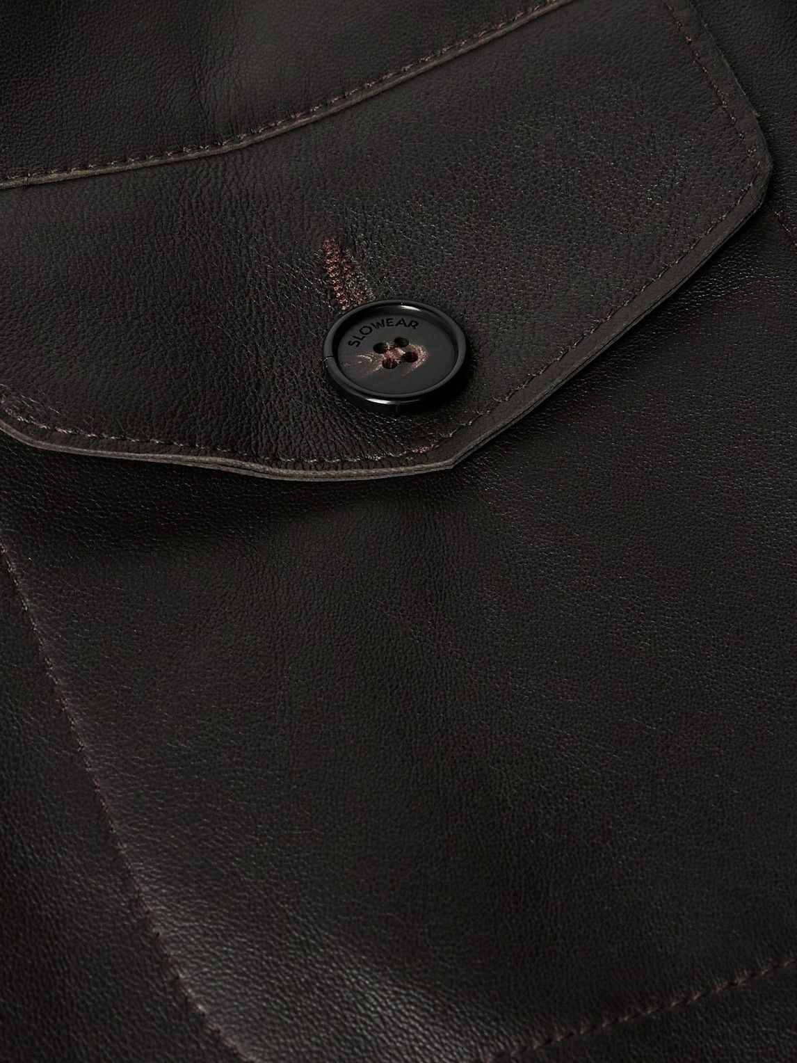 Incotex - Montedoro Leather Overshirt - Brown