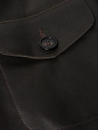 Incotex - Montedoro Leather Overshirt - Brown