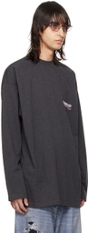 Balenciaga Gray Political Campaign Long Sleeve T-Shirt