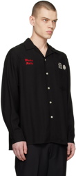 WACKO MARIA Black Embroidered Patch Shirt
