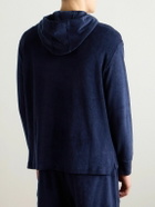 Ralph Lauren Purple label - Riviera Cotton and Modal-Blend Terry Half-Placket Hoodie - Blue