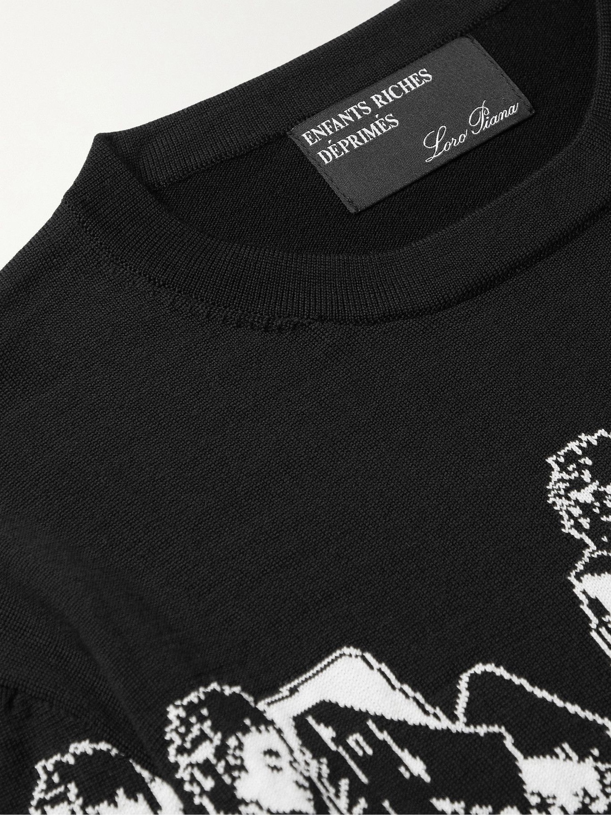 Enfants Riches Déprimés - Intarsia Wool Sweater - Black Enfants