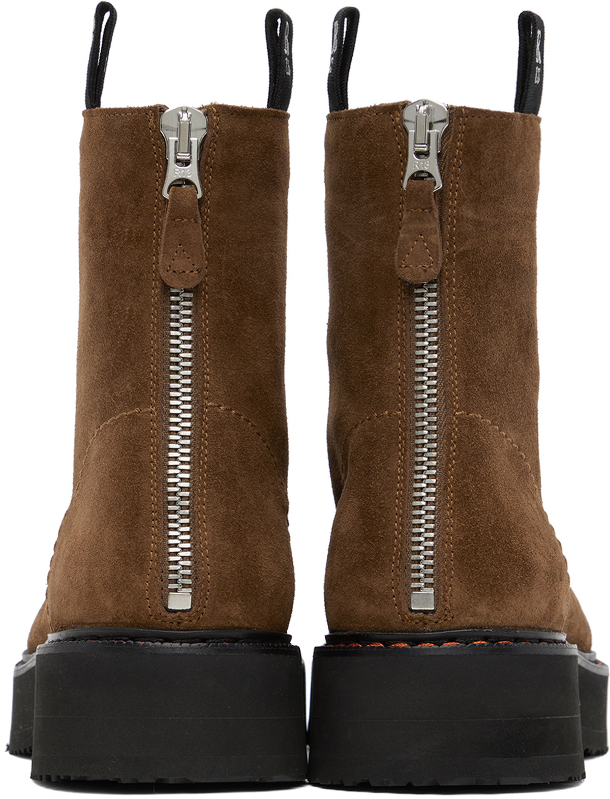 R13 Brown Single Stack Boots R13