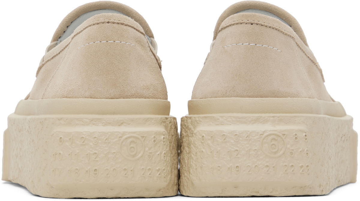 MM6 Maison Margiela Beige Suede Platform Slip-On Sneakers
