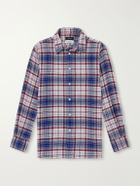 Willy Chavarria - Checked Brushed Virgin Wool-Flannel Shirt - Blue