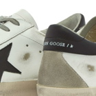 Golden Goose Men's Superstar Leather Sneakers in White/Black