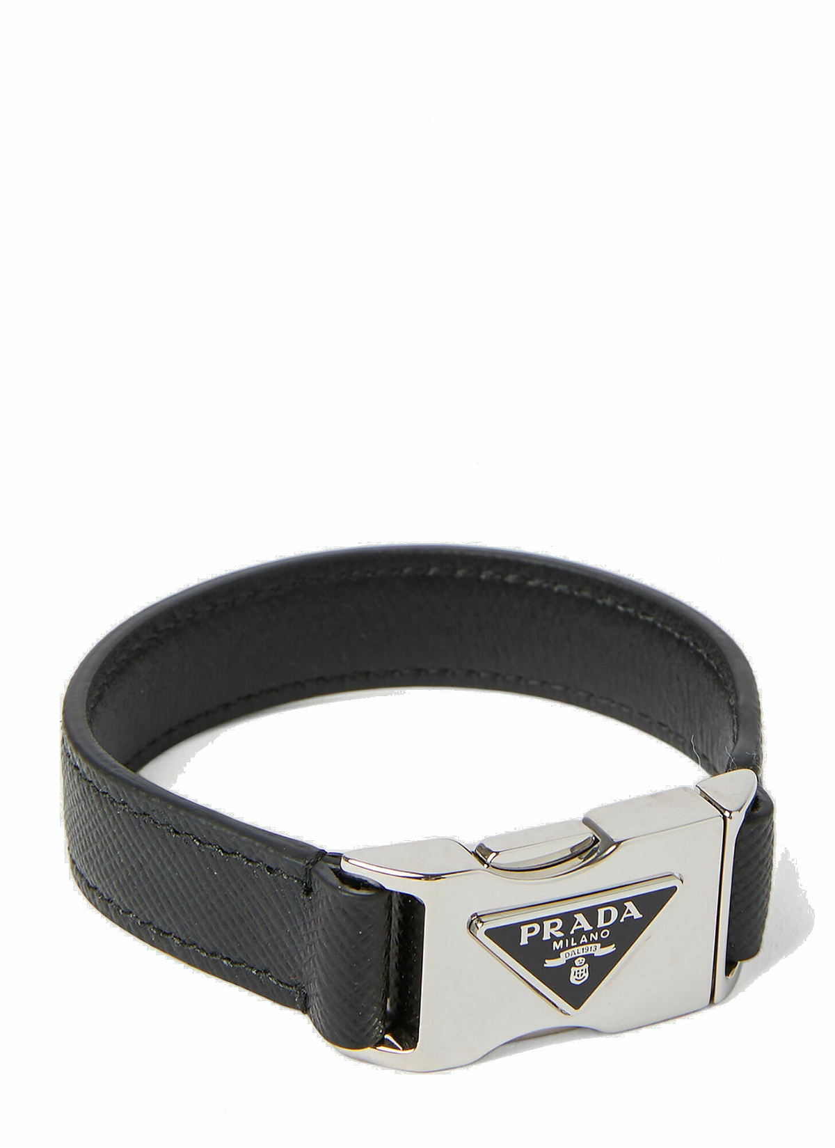 Photo: Prada - Logo Plaque Bracelet in Black
