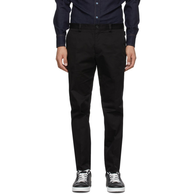 Photo: Dolce and Gabbana Black Cotton Twill Trousers