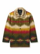 Pendleton - Brownsville Faux Shearling-Trimmed Wool and Cotton-Blend Jacquard Coat - Green