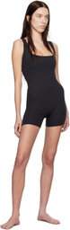 SKIMS Black Cotton Rib Onesie Romper