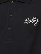BALLY - Logo Cotton Long Sleeve Polo