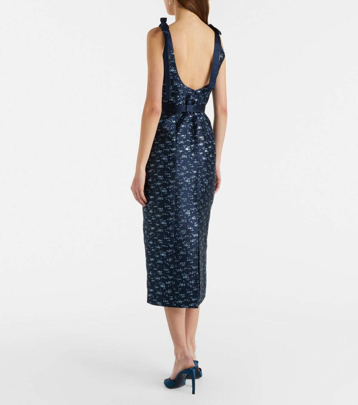 Markarian Acacia floral brocade corset dress
