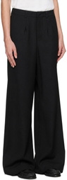 BAMBOU ROGER KWONG Black Wool Suiting Adjustable Trousers