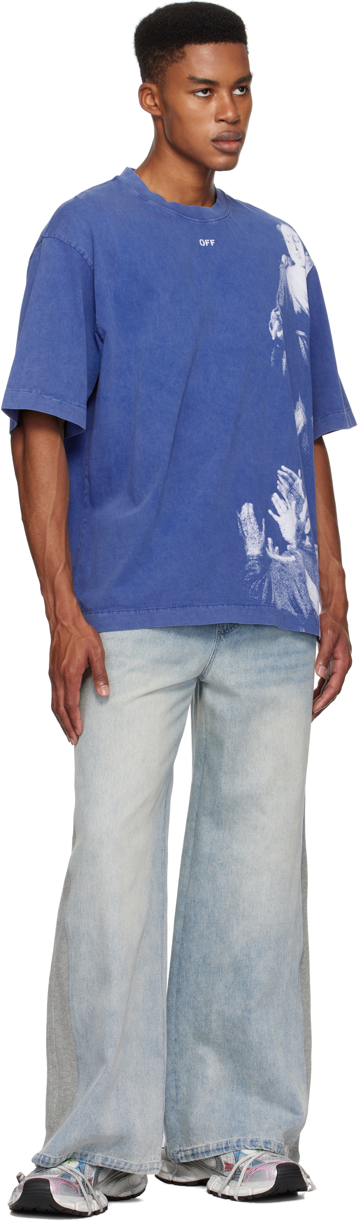 Off-White Blue Blurred Mary Skate T-shirt Off-White