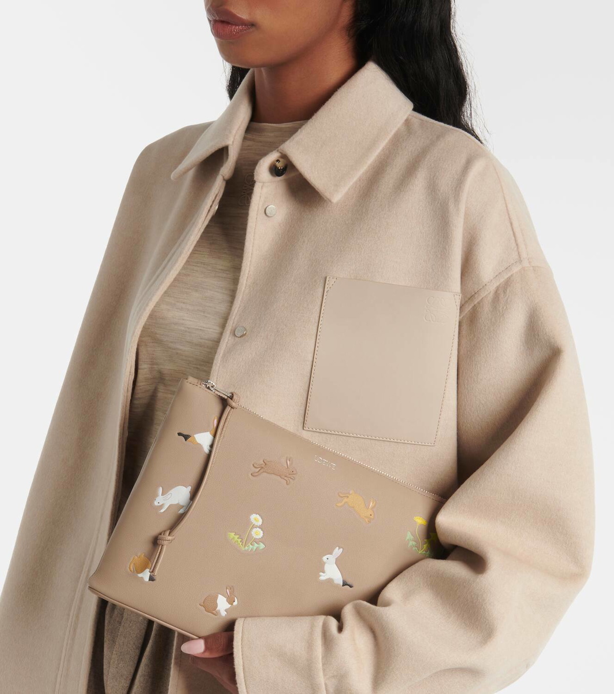 Loewe x Suna Fujita Bunnies Small leather pouch Loewe