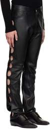 Courrèges Black Cut-Out Leather Pants