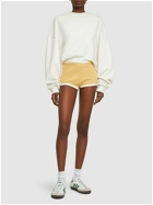 COURREGES - Contrast Cotton Mini Shorts