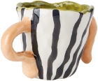 Ottolinger SSENSE Exclusive White & Black Striped Coffee Mug